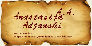 Anastasija Ađanski vizit kartica